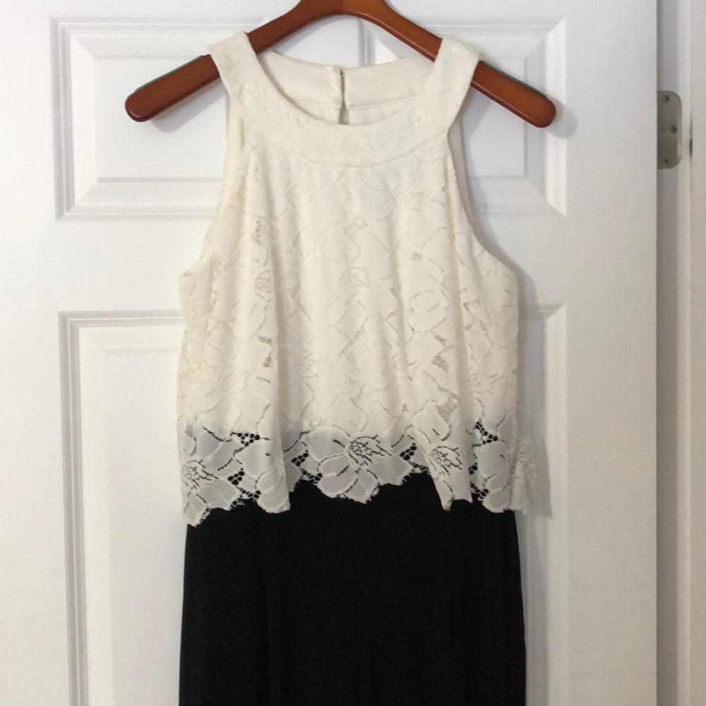 Black and white lace jumpsuit. Worn one time!